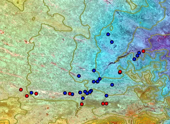 萨拉乌苏古湖复原范围、采样点与 OSL 点位分布